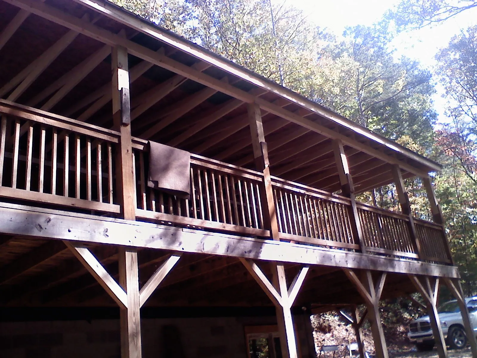 Timber framing under a new elevated porch and deck — Roof Leak Repair in Potts Camp by Roofing Brothers